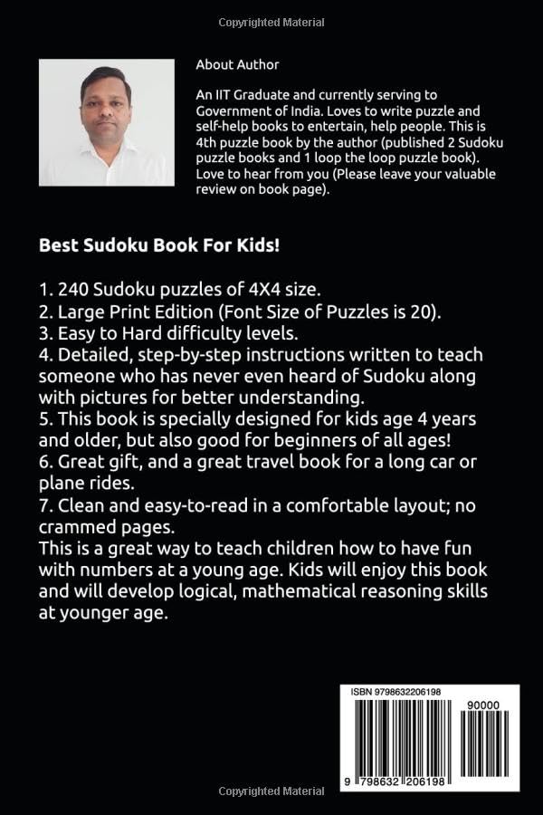 Sudoku for Intelligent Kids: Huge Collection of 240 Sudoku Puzzles (4x4) That Range In Difficulty From Easy To Hard! image 3