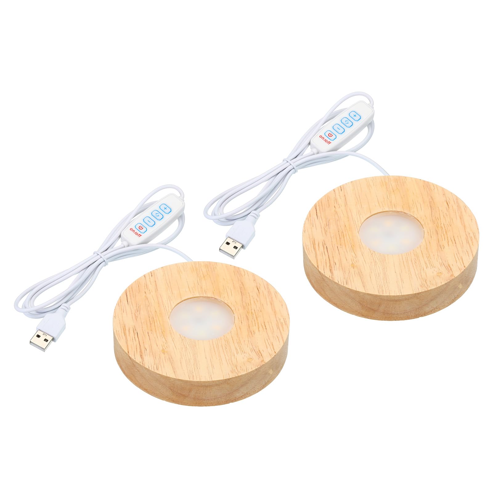 PATIKIL 4 Inch Wooden LED Light Base