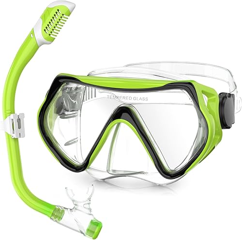 Miniatura 16 de Snorkeling Gear, Dry Snorkel Set180° Panoramic Wide View,Anti-Fog Scuba Diving Mask, Professional Snorkeling Gear for Free Breathing, Swimming,