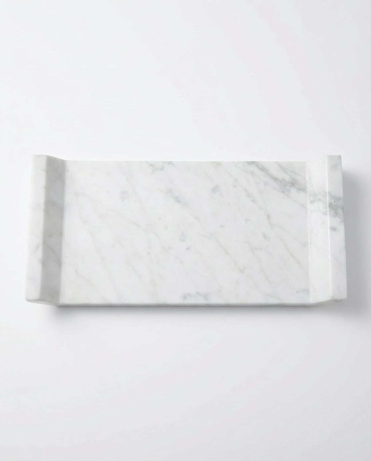 OOBOOB Natural Marble Tray, Dual-Sided Bridge-Shaped Bathroom Tray & Perfume Organizer, Multipurpose Decorative Platter for Vanity, Countertop & Dresser, Ideal for Home Decor Enthusiasts