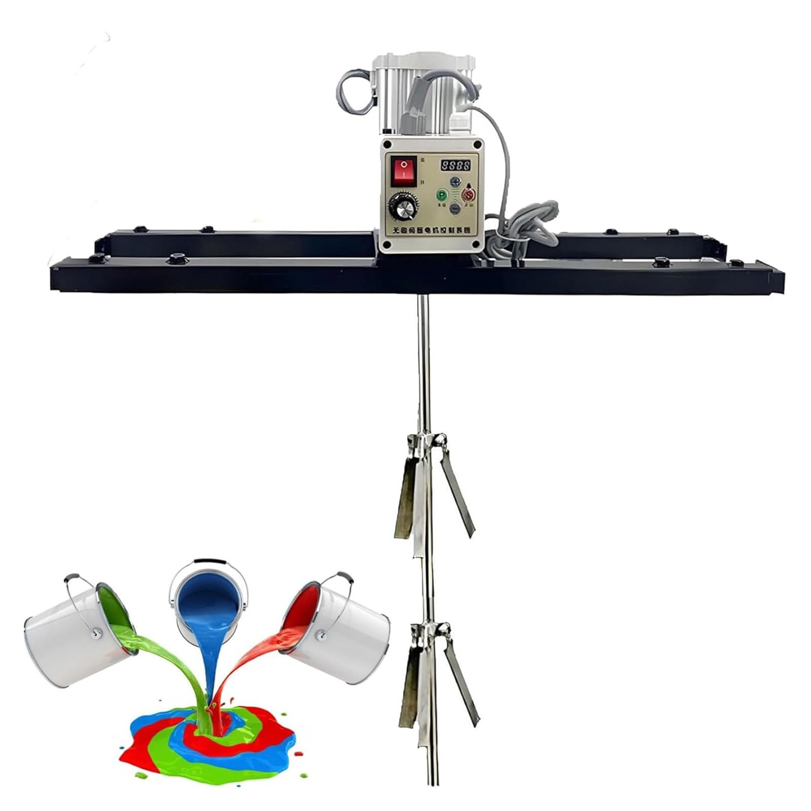 HajMyrdonyx Stirring Capacity Paint Stirrer 2100W Tank Mixer Machine, IBC Agitator Variable Speed 200-3000 RPM Paint Agitator 32NM High Torque Paint Mixing Equipment for Viscous Liquid,Ink A
