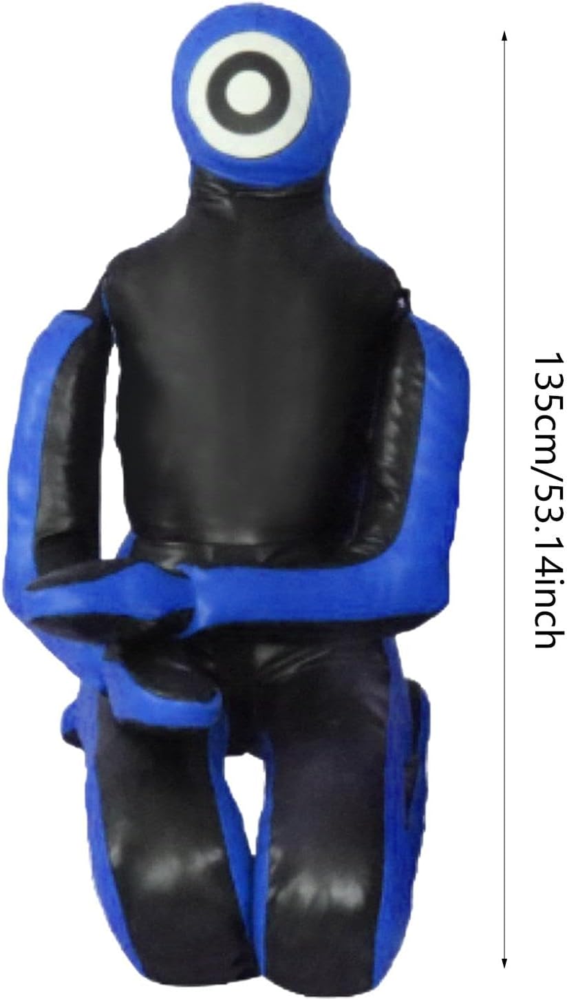 MMA Training Dummy for Grappling and Boxing, Unfilled Practice Tool, Blue 53 inch