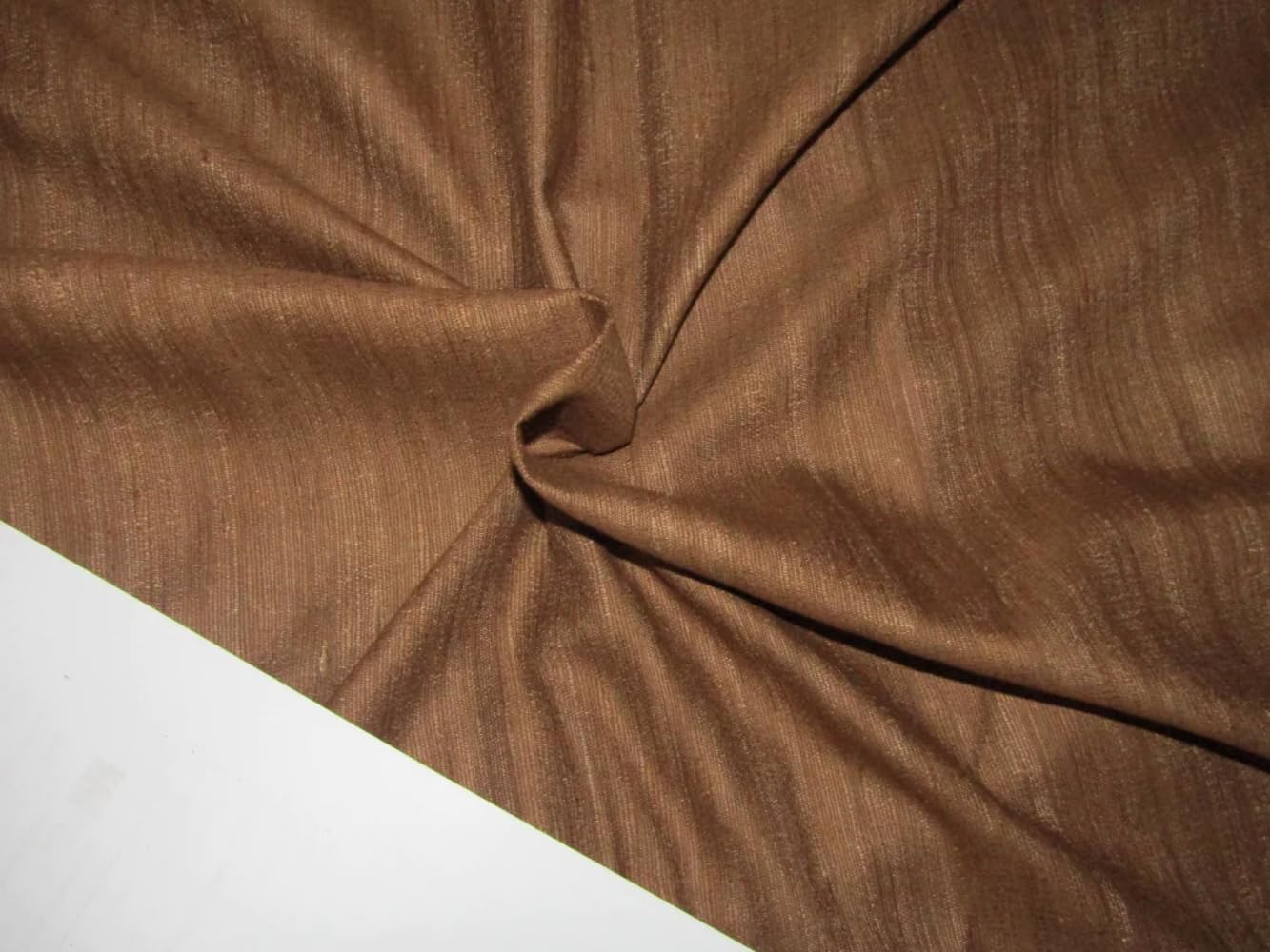 FabricFactory 100% Silk Tussar x Gicha Available in Two Colors Brown and Golden Beige 54" Wide Brown