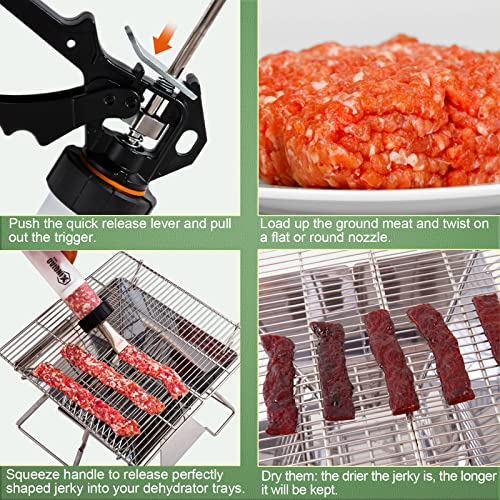 Xinqiao Jerky Gun Food Grade Plastic Beef Jerky Gun Kit, 1 Lb Jerky Maker, 3 Nozzles #TOP4