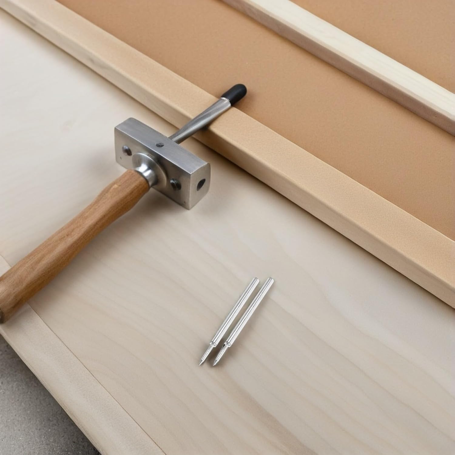303pcs Double Head Invisible Baseboard Nails with Installation Sleeve Tool, Seamless Skirting Board Screws for Stairway and Furniture Trim Installation
