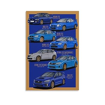 SUBARU  フォトフレーム Amazon.com: THAELY Japanese JDM Car Poster Subaru Impreza