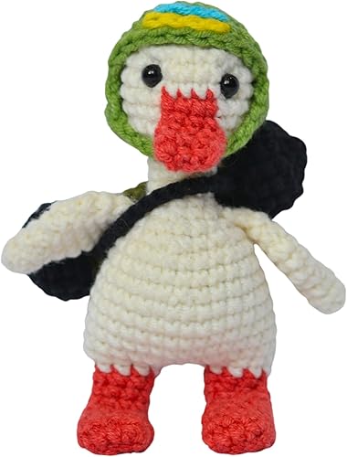 Animales de peluche de ganso, kit de ganchillo de ganso de animal hecho a mano, ganso de punto de soldado ucraniano, decoración suave de felpa