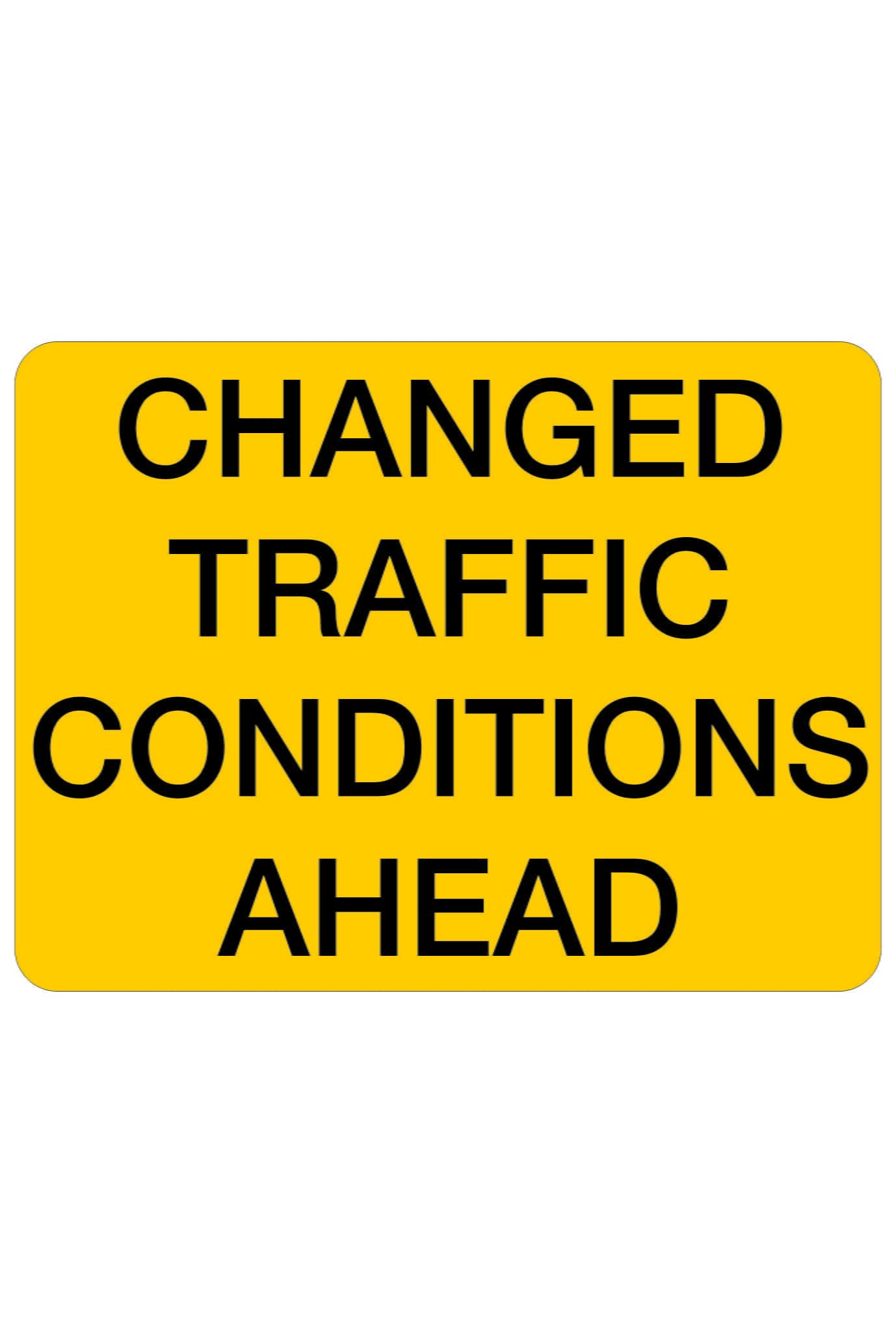 Changed Traffic Conditions Ahead Sign, Metal Tin Sign 12x8inch for Industrial & Commercial Use