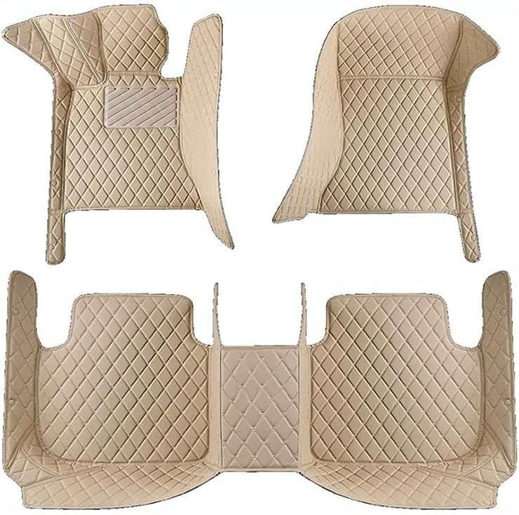 Car Floor Mats for Suzuki Swift Hatchback (AZG) 2.Gen 5-Door 2013-2018, Leather Car Full Coverage Non Slip Floor Liners Protection All Weather Pads Custom Accessories,A/Beige