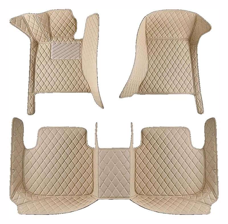 Car Floor Mats for Suzuki Swift Hatchback (AZG) 2.Gen 5-Door 2013-2018, Leather Car Full Coverage Non Slip Floor Liners Protection All Weather Pads Custom Accessories,A/Beige