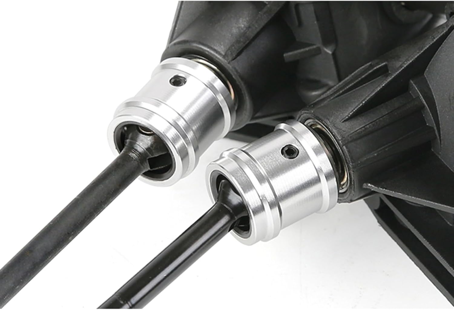 FLMLF Upgrade Quick Release Front Rear Output Shaft Sleeve Set for 1/5 Rc Car Losi 5ive T Rofun Rovan LT King Motor X2 Truck Parts (Silver)