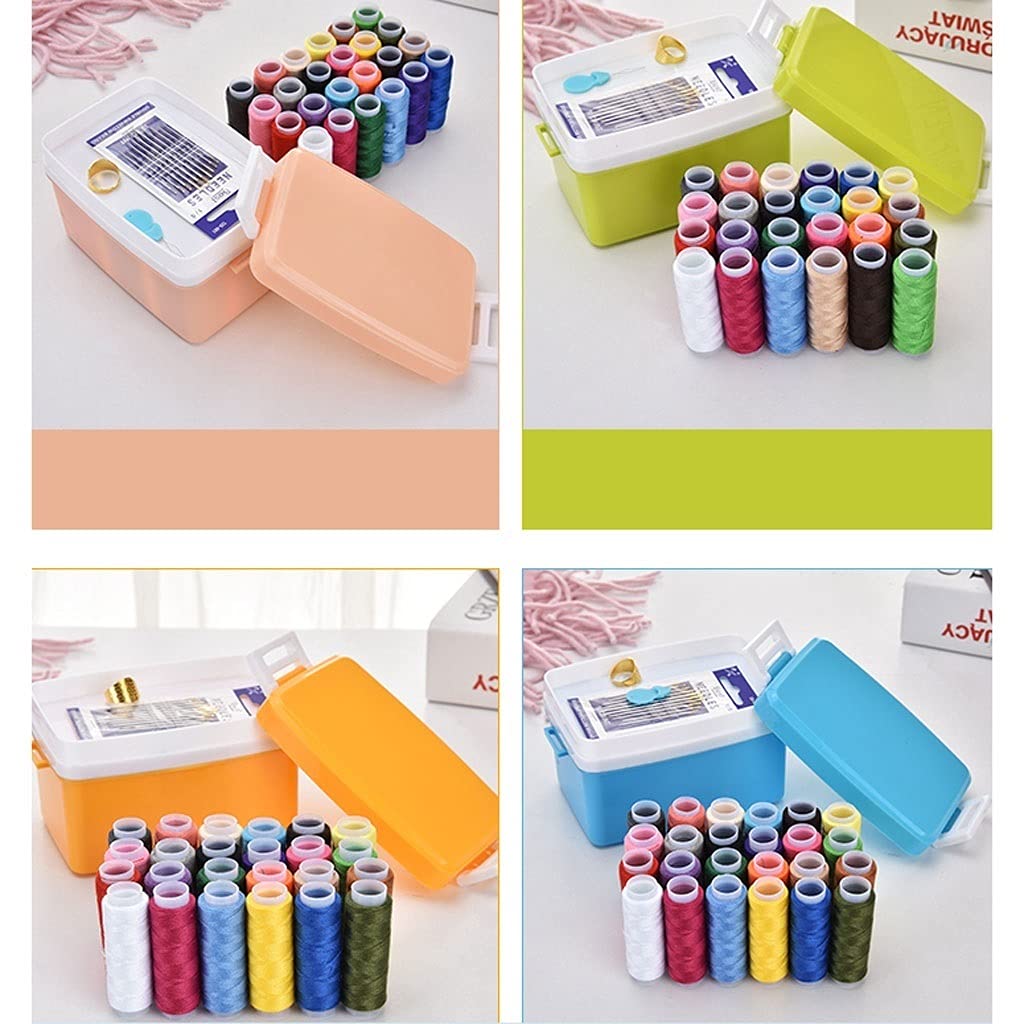 JFDBGU Caja de Costura for el hogar Pequeño Conjunto portátil 24 Color Línea de Alambre de Punto a Mano Costura de Costura de Mano(3-Pack)
