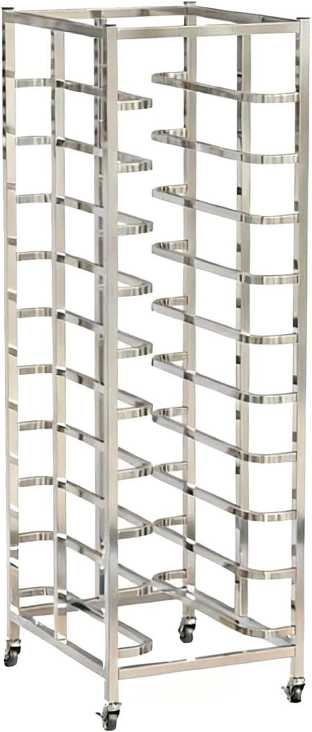 HOFSSI 6/8/10/12/15 Tier Large Commercial Kitchen Bakery Rack, Stainless Steel Sheet Pan Drying Holder, Heavy Duty Storage Cooling Bun Pan Shelf Cart, with Wheels(10-tier)