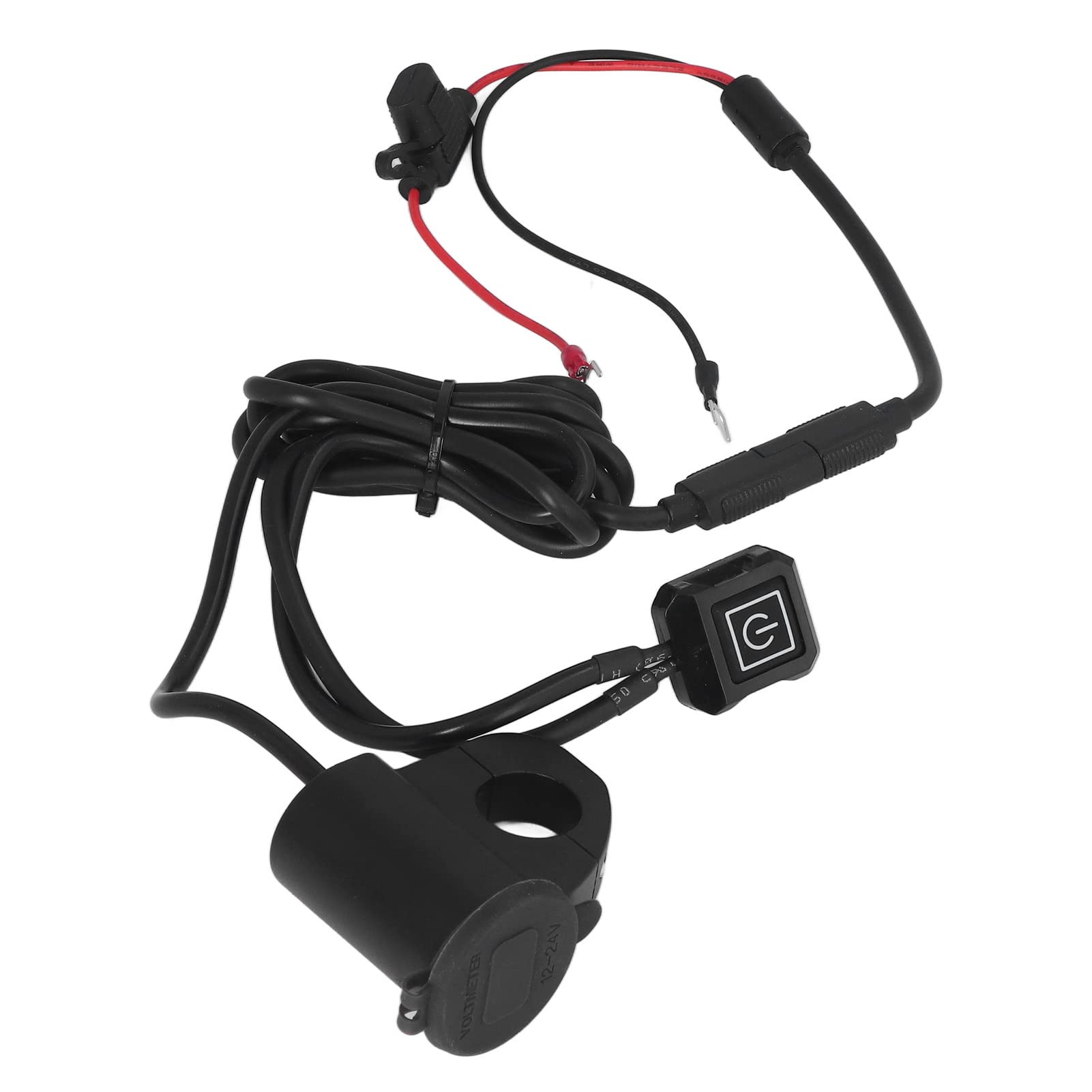 Motocyklowa ładowarka do telefonu Ładowarka ze stopu aluminium Rower elektryczny Cyfrowy wyświetlacz QC3.0 Podwójna ładowarka USB do telefonu Szybka ładowarka Czarna obudowa