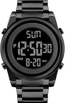 Men's Watches Women Unisex Digital Watch Fashion Sports Stainless Steel Waterproof Wristwatch Fashion Luxury