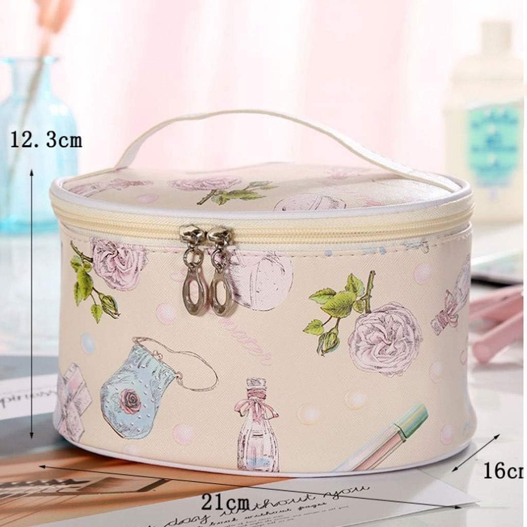 Beige Cosmetic Bag,Multi-function PU Large-capacity Ladies image 2