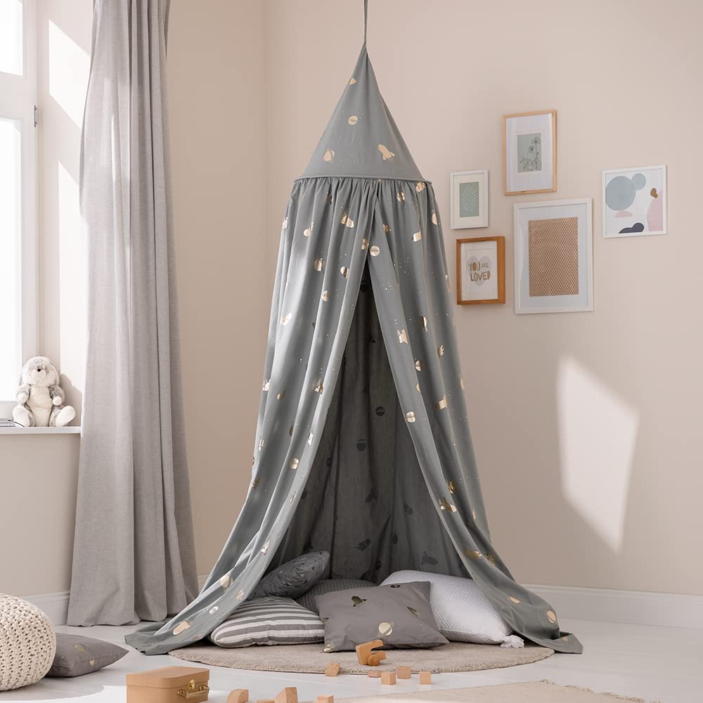 howa Baldachin Betthimmel für Baby- & Kinderzimmer aus Baumwolle grau 85042