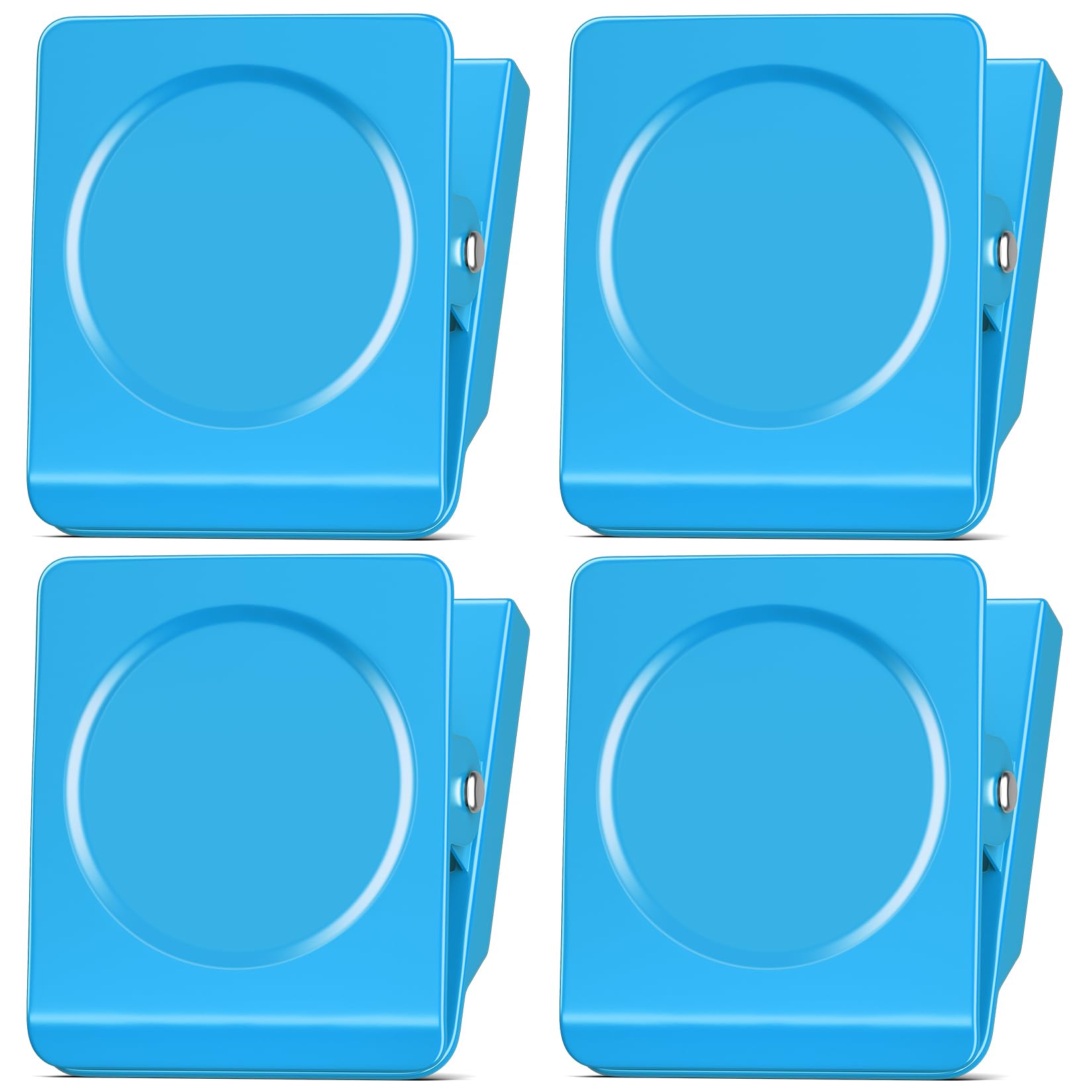 FINDMAG 4 Pack Extra Large Magnetic Clips, 2.2inch Magnetic Clips Heavy Duty, Strong Magnets for School, Kitchen, Locker Accessories, Fridge (Blue)