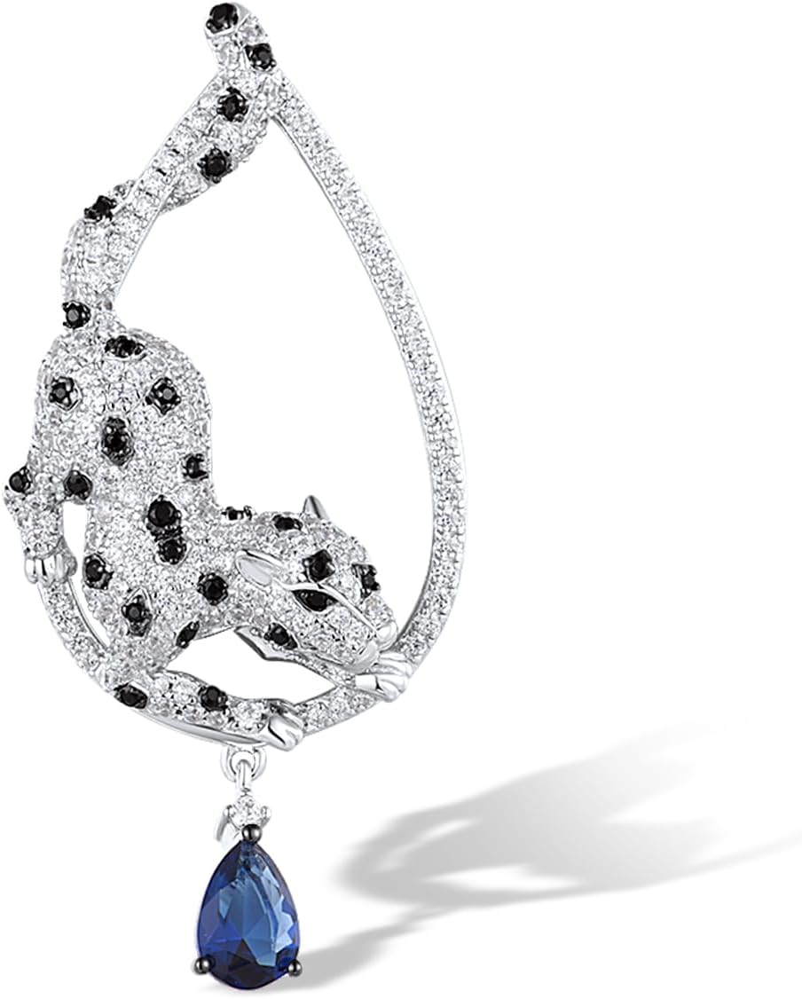 Santuzza 925 Sterling Silver Animal Gemstone White Cubic Zirconia Pendant for Women