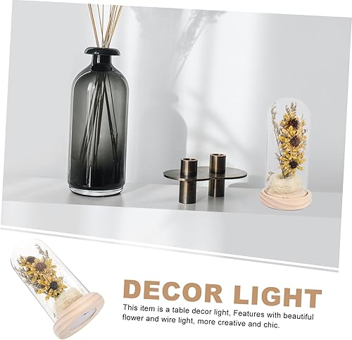 Miniatura 4 de Lámpara de cúpula de cristal, girasol artificial en cristal, decoración de girasol, regalos únicos para el día de la madre, día de San Valentín