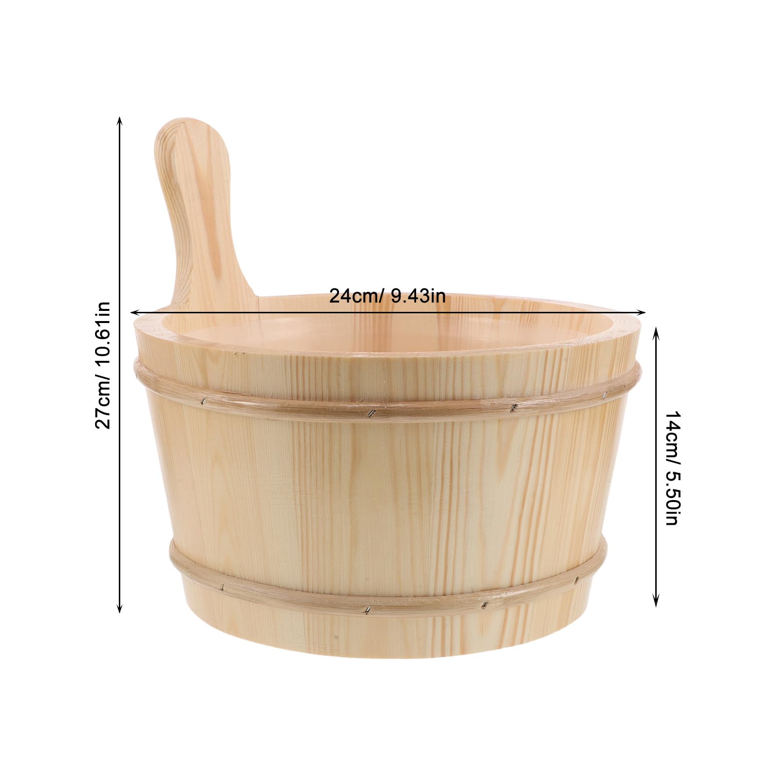 Toddmomy Secchio per Sauna in Legno da 4l con Rivestimento Plastico