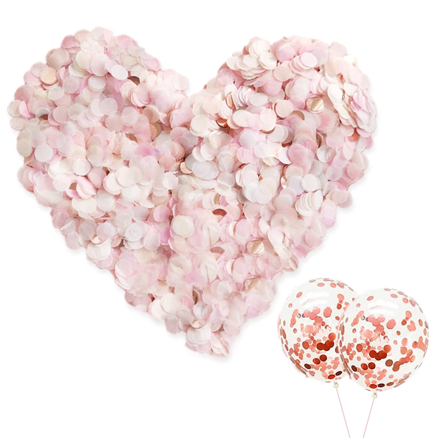 5000 Pcs 1cm Round Tissue Paper Confetti, Biodegradable, 50g Table Confetti Dots for Wedding & Birthday Party Decoration and Balloon Decorations (Golden Pink)