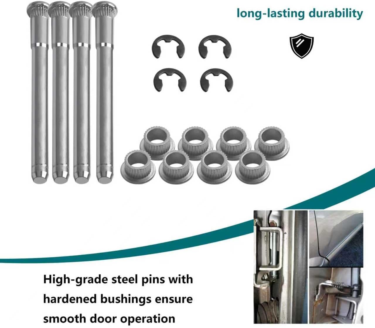 Door Hinge Pin & Bushing Repair Kit Compatible with 1988-2002 Chevy GMC