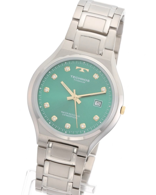 [テクノス] 腕時計チタン使用 T9B88IMメンズ 文字盤グリーン Amazon.co.jp: [テクノス] 腕時計 チタン デイト T9B88IM メンズ