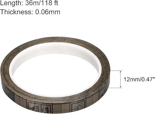 Miniatura 2 de MECCANIXITY Cinta adhesiva ESD de 0.47 pulgadas de ancho x 118 pies de largo, cinta de rejilla conductora para piezas electrónicas, componentes y