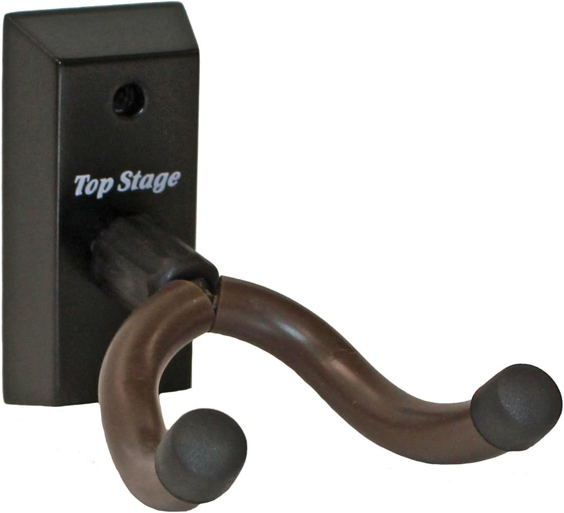 Top Stage Hardwood Home & Studio Guitar Hanger Wall Stand, (Black Finish)