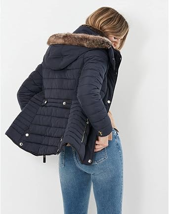 Joules Womens Gosway Fur Trim Padded 