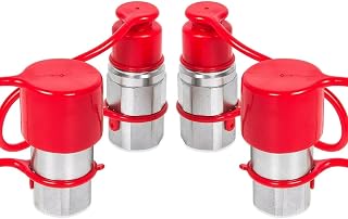 2 Sets 1/2" NPT Flat Face Hydraulic Quick Connect Coupler Set, ISO12.5 Compatible With Bobcat, New Holland, Kubota Skid Steer loader