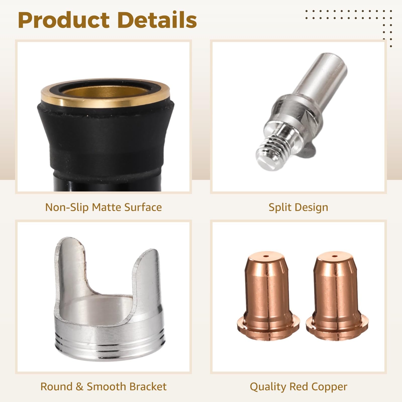 Cutter Consumibles Kit de electrodos de boquilla con boquillas de cobre rojo, electrodos, soportes, cubierta, kit de electrodos de punta de 24 piezas para Ipt40 Cut55 Cut65