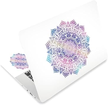Mandalas Laptop Skin Sticker Decal PVC Vinyl Sticker Notebook PC Protector Waterproof Scratch Resistant Laptop Skin for 12.1 13 13.3 13.6 14 15 15.3 16 Inch Bohemian Style Blue Purple