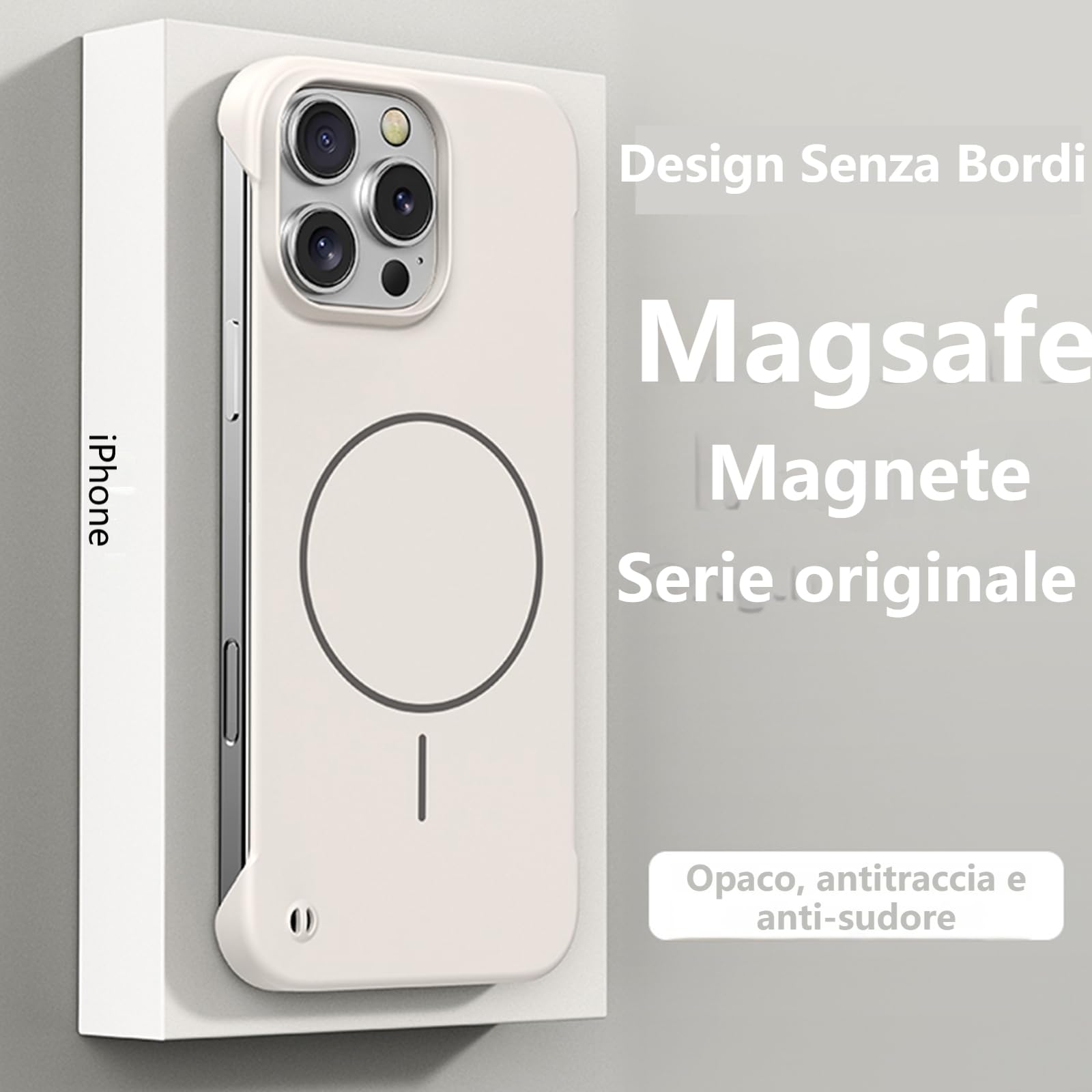 FAOSEBS Senza Bordo Cover per iPhone 17 Pro (Sensazione di etallo