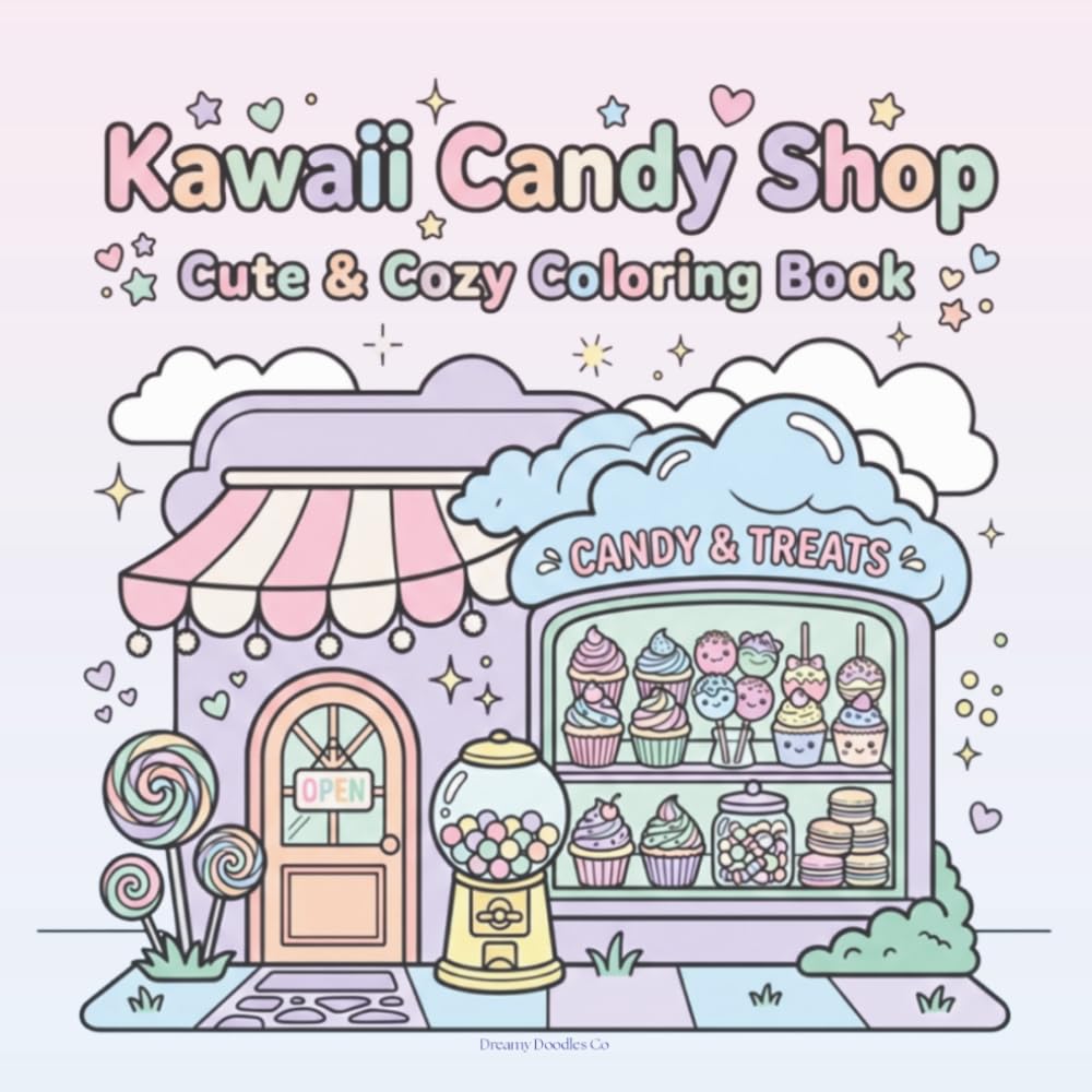 Kawaii Candy Shop Cute & Cozy Coloring Book