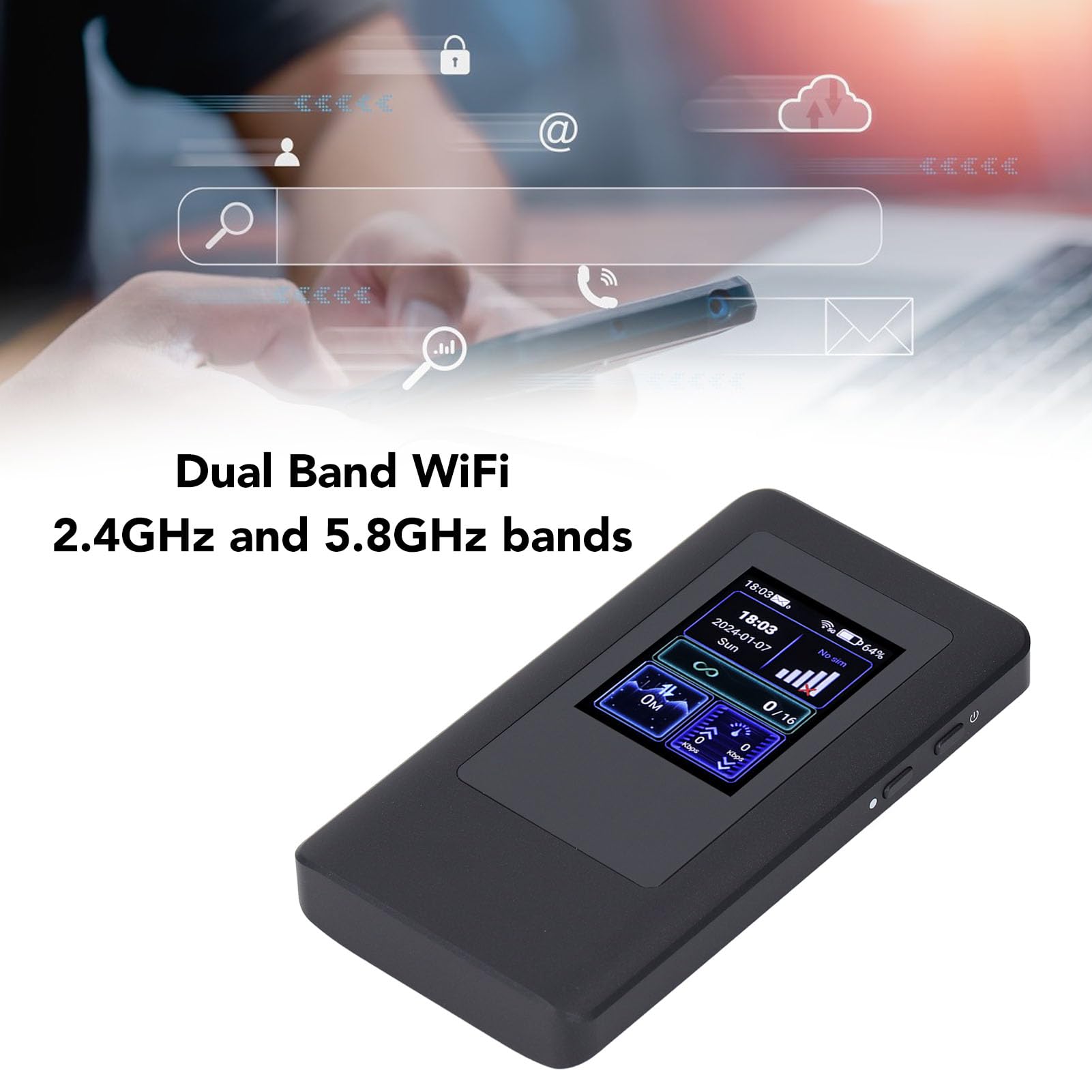 Amazon.co.jp: 5G Wifi 6 ポータブルホットスポット、2.77Gbps