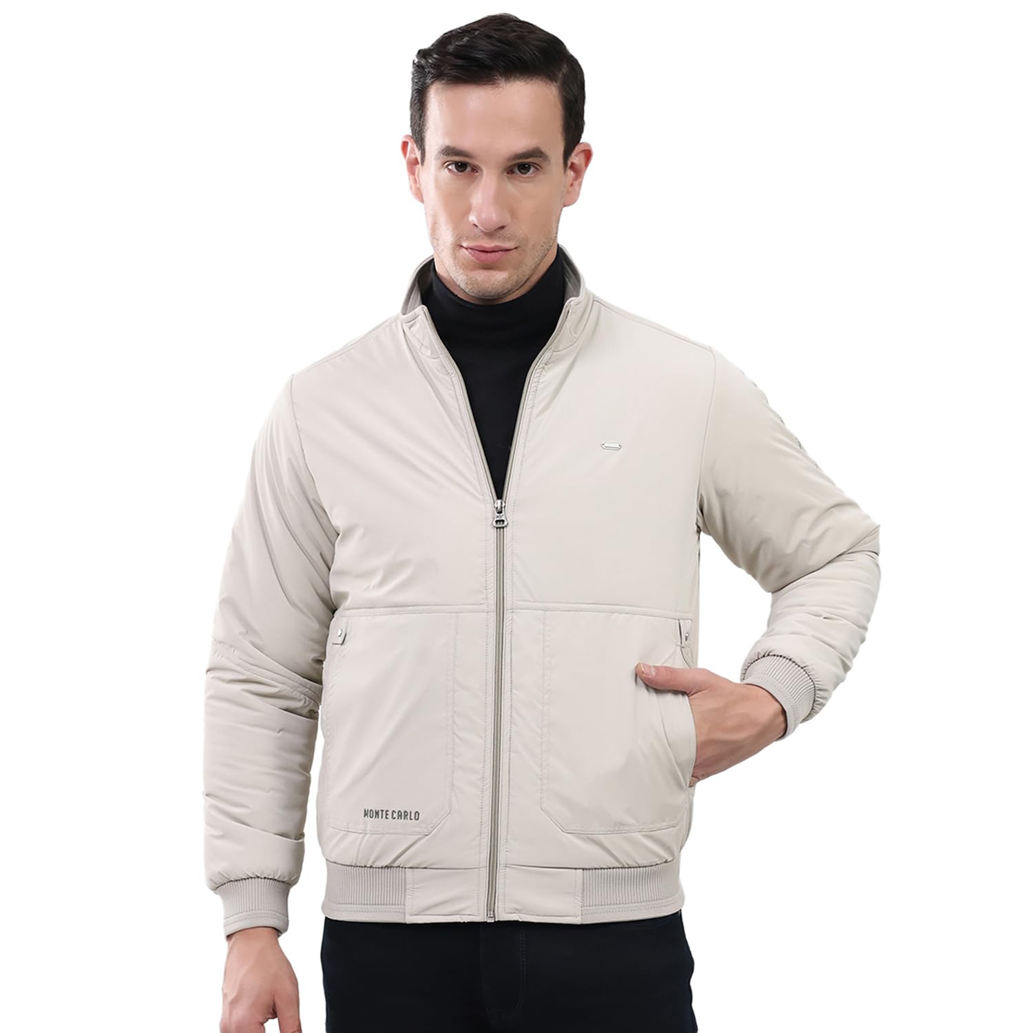 monte carlo Men's Regular Fit Jacket | Mock Neck Zip Closure | Solid Design | Stylish Full Sleeves Warm Winter Fashion Jacket | Puffer Jacket For Men's (Pack Of 1)-picture-40