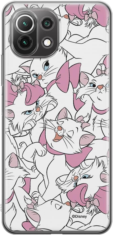 ERT GROUP Mobile Phone case for Xiaomi MI 11 LITE 4G / MI 11 LITE 5G / 11 LITE 5G NE Original and Officially Licensed Disney Pattern Marie 003, Partially Transparent
