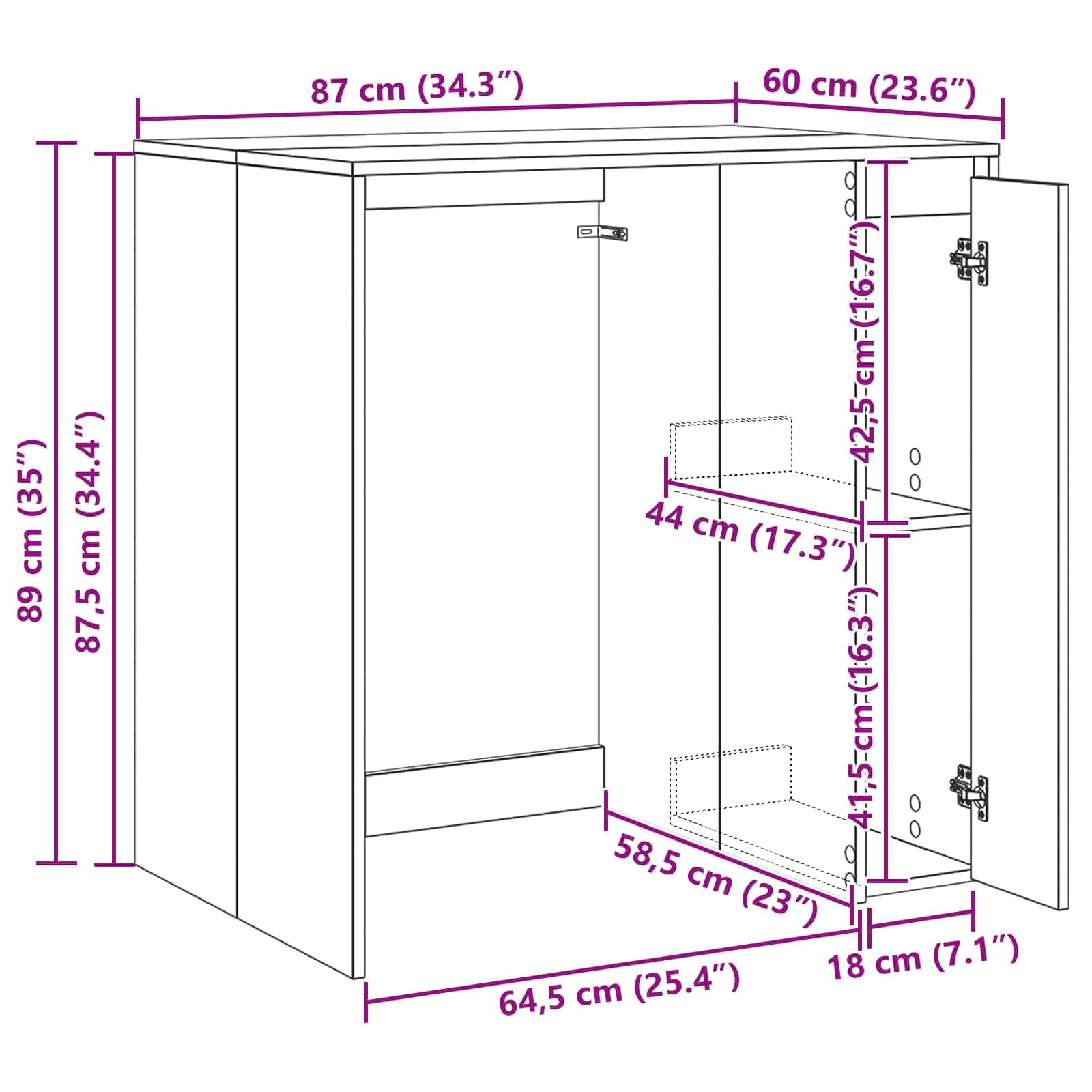 vidaXL Armario para Lavadora con Puerta Roble Artisan 87 x 60 x 89 cm