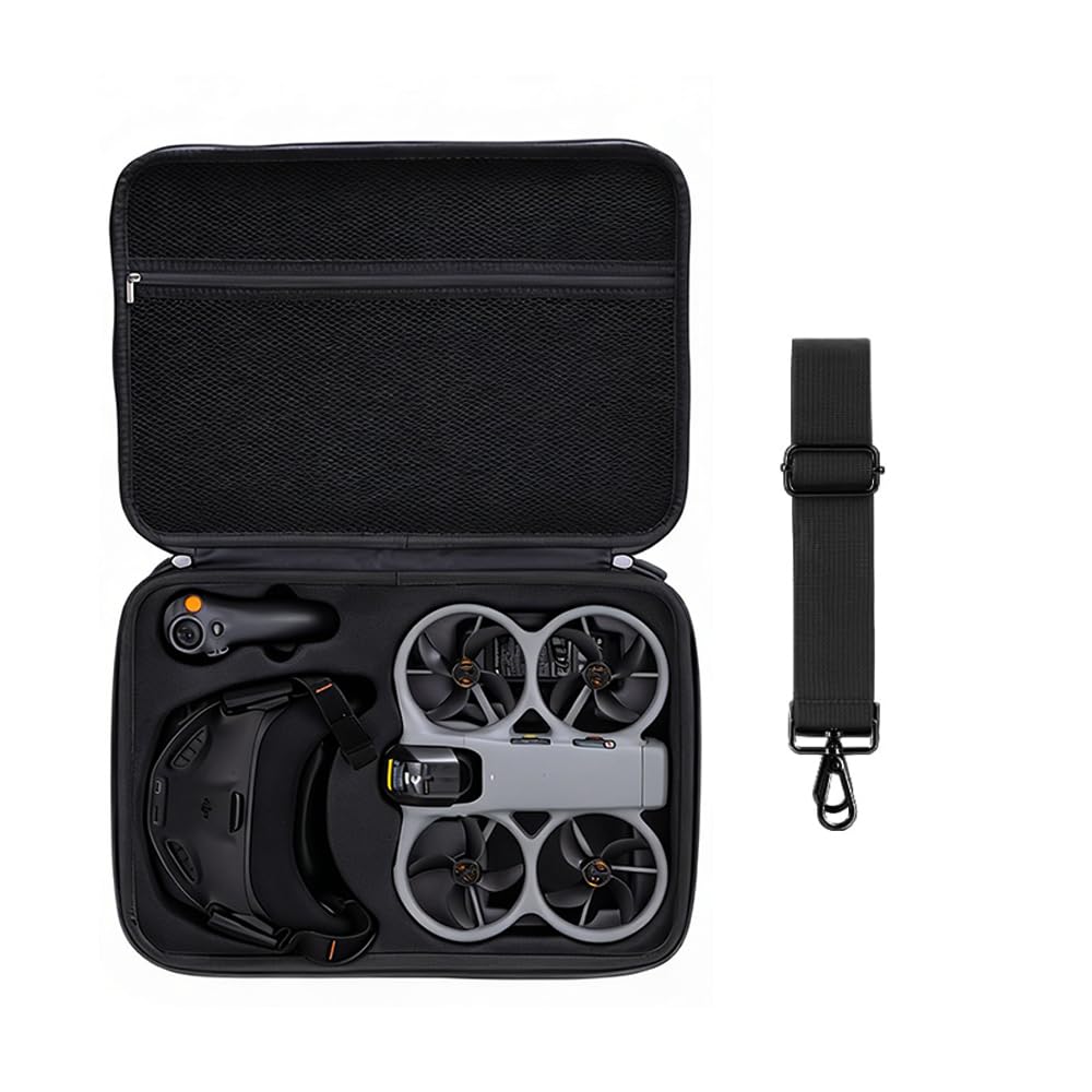 Futerał do DJI Avata 360 Goggles N3 Motion Fly More Combo, przenośna podróżna torba do przechowywania, organizer o dużej pojemności, z paskiem na ramię, wodoodporna osłona ochronna PU (czarna)