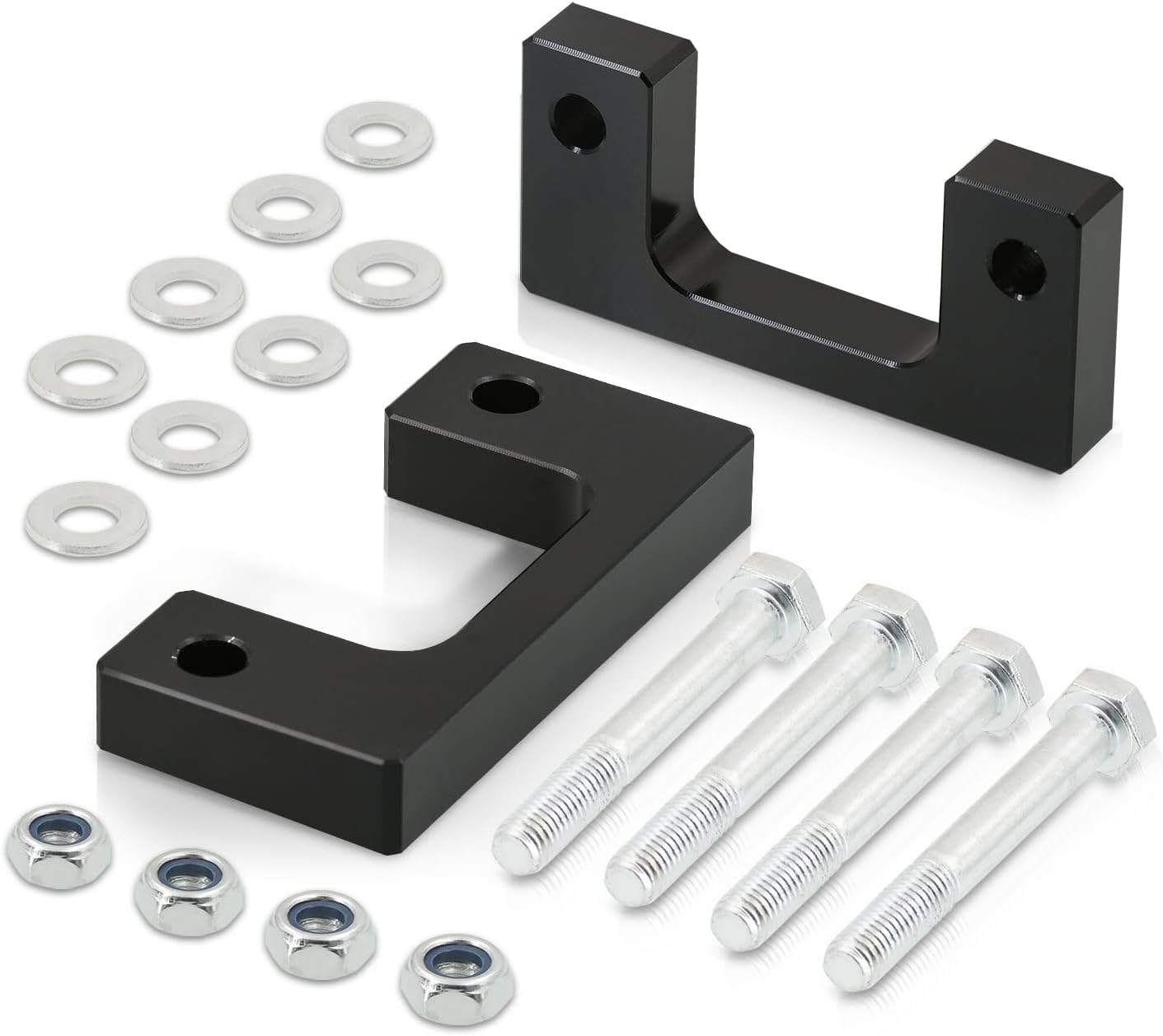 AJP Distributors 1" Front Strut Spacer 1 INCH Leveling Lift Kit Black Compatible/Replacement For Avalanche Suburban Tahoe Silverado Sierra 1500 Yukon 07 08 09 10 11 12 13 14 15 16 17 18 19 20 21 22 23