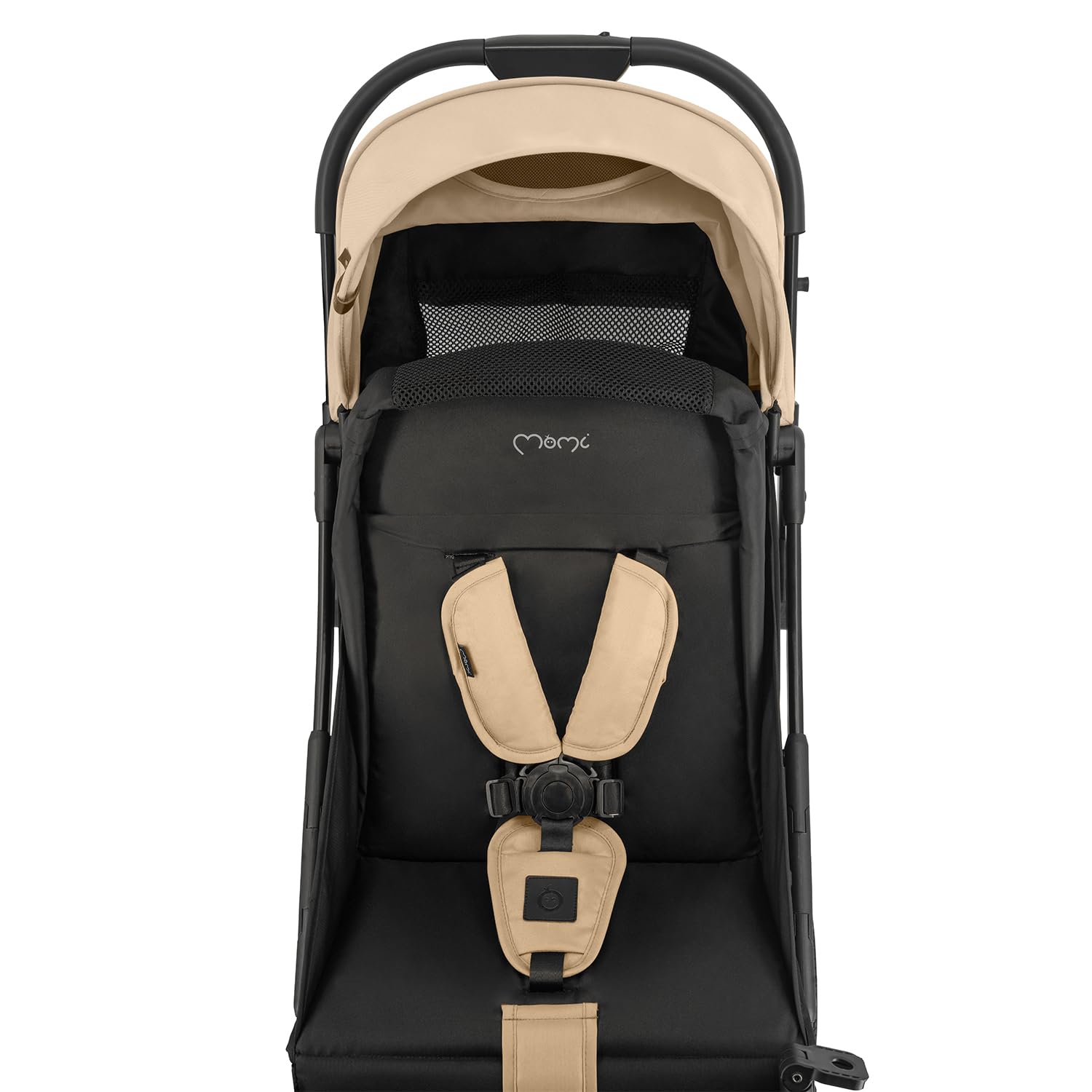 MoMi PAOLA Silla de Paseo Ligera y Compacta hasta 22 kg, Plegado Automático, Arnés de 5 Puntos, Ruedas con Suspensión, Cesta de Almacenamiento, Portavasos