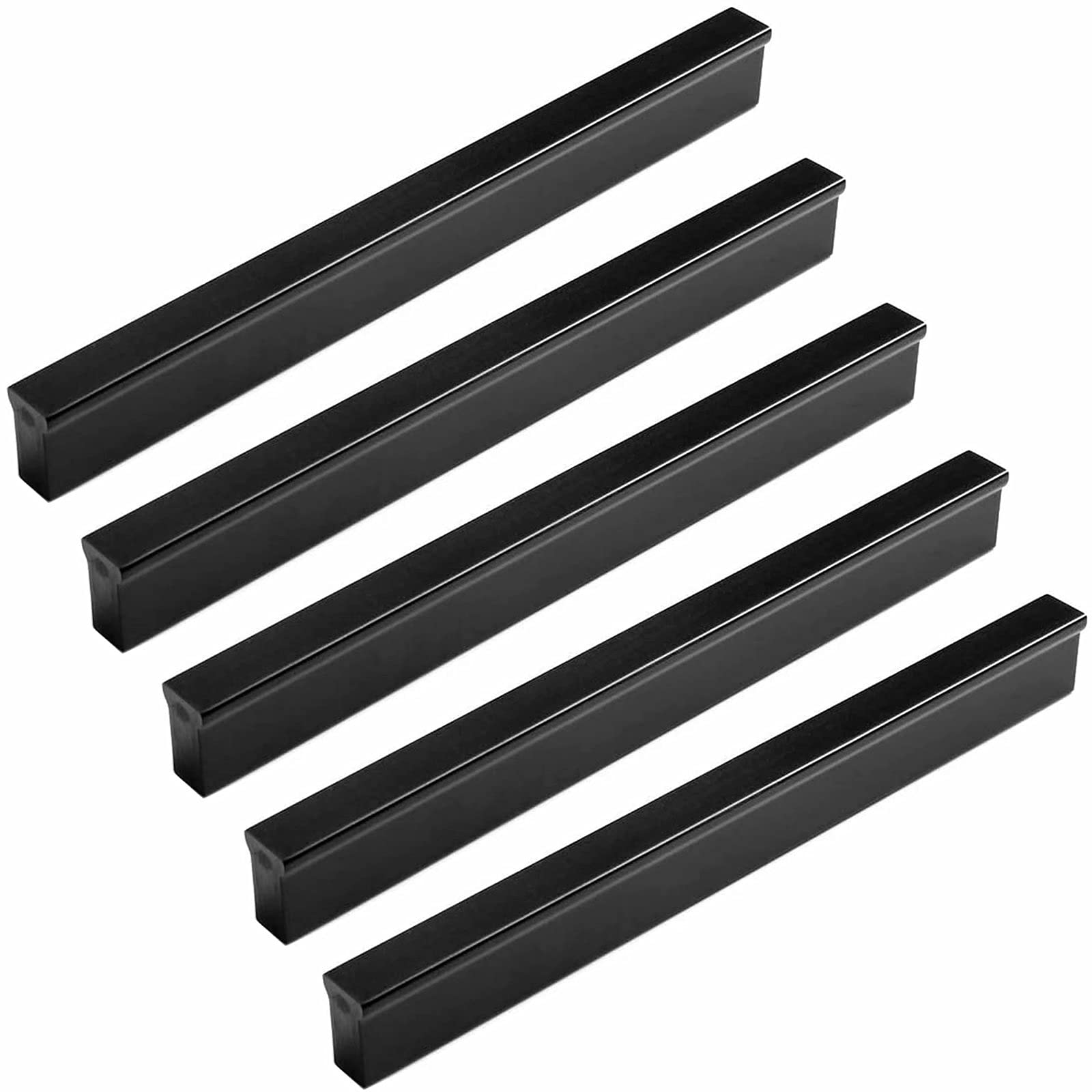 Frolahouse Black 5Pcs Cabinet Handles, Hole Distance 128 Heavy Furniture Handle,Cupboard Drawers Hardware Dresser Drawer Handles,Kitchen Cabinet Handles（