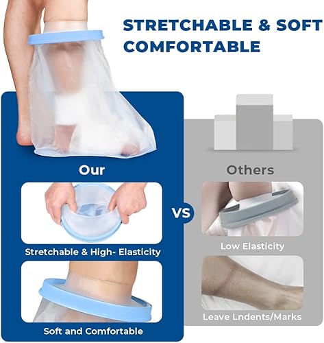 Miniatura 5 de Sumifun Fundas impermeables para pies fundidas para adultos con parte inferior acolchada antideslizante, protector impermeable para el tobillo que