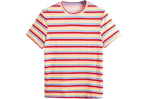 Striped Style Women's Casual Loose Short Sleeve Round Neck Tee Shirt Top