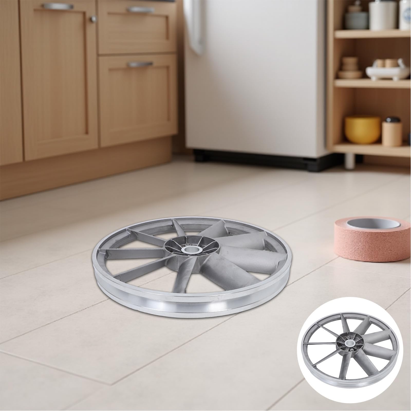 Puleggia della Pompa Aria in Alluminio per Compressore, Ruota Cinghia Resistente Design per Riduzione Rumore, Facile Manutenzione e Installazione