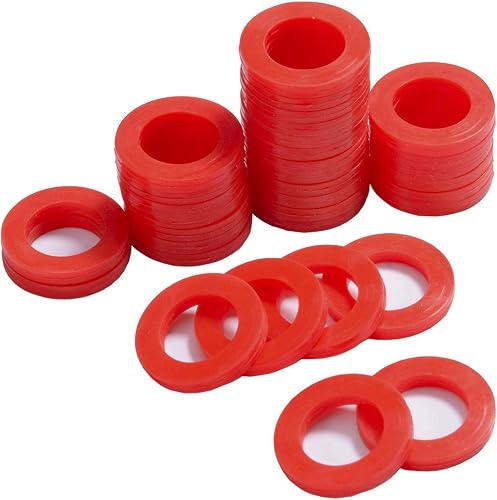 Outdoor Garden Hose Silicone Washer Gasket, 40Pcs Red O-Rings Silicone Washer Gasket Combo Pack for 3/4 Inch Garden Hose and Water Faucet