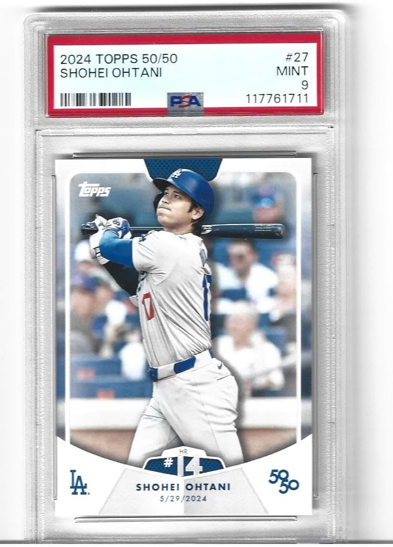 Graded Psa Mint Shohei Ohtani #27 Baseball Card 50/50 Home Run And Stolen Bases Club Dodgers 3 time Mvp Superstar