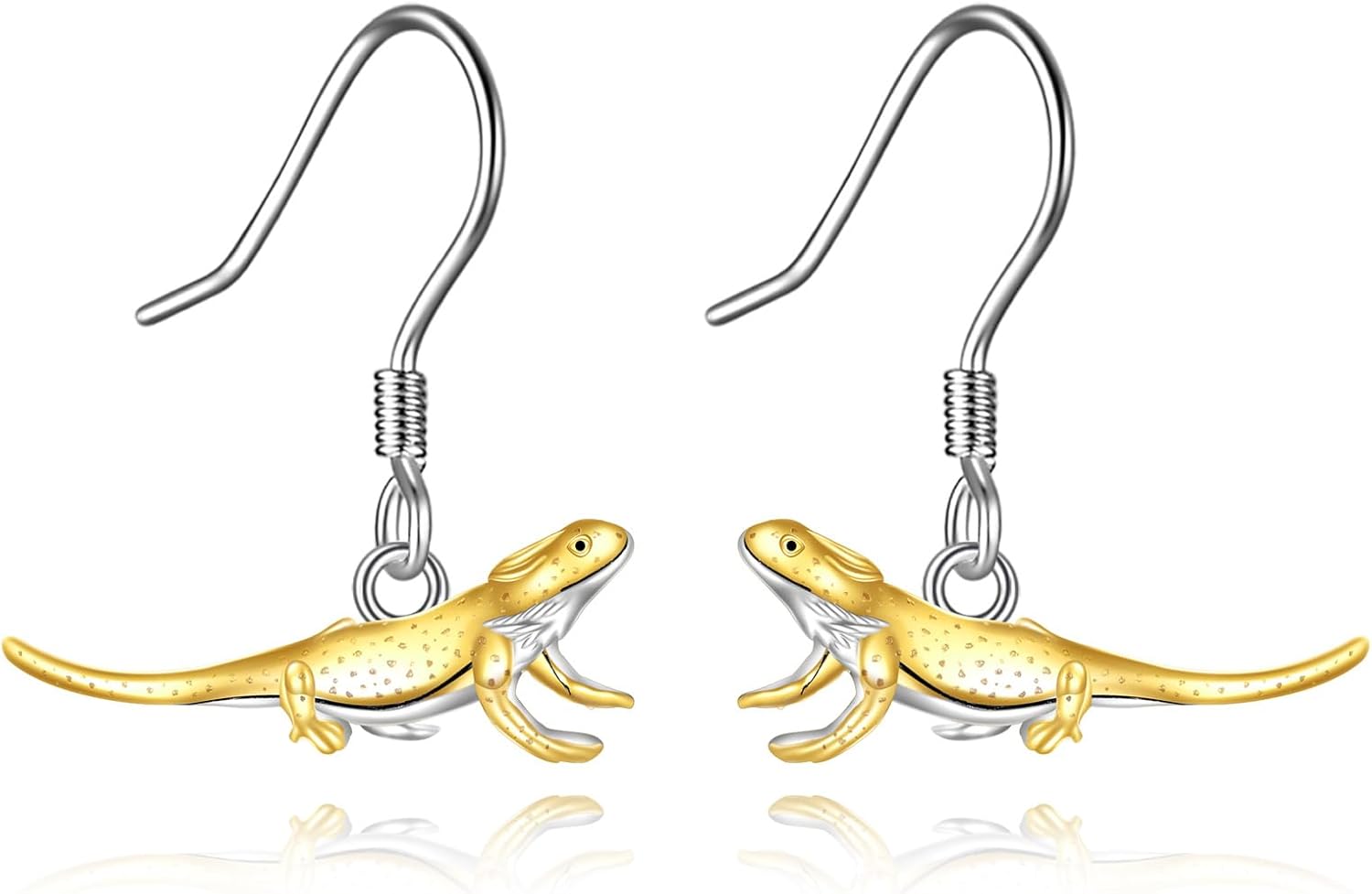 Bearded Dragon Earrings 925 Sterling Silver Lizard Dangle Drop Earrings Bearded Dragon Jewelry Gifts for Women and Lizard Lover
